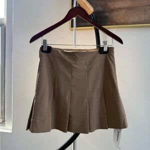 Ganni Tan Pleated Skirt—never worn